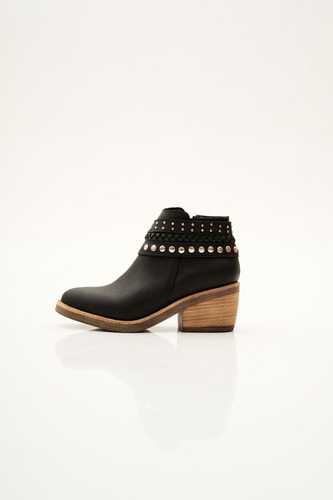 Botas Mujer Botinetas Taco Medio Cuero Pulseras Tachas Tana