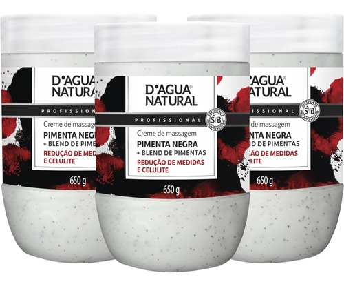 Combo 3 Unidades Potes De Pimenta Negra 650gr Dágua Natural