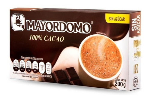 Chocolate Mayordomo 100% Cacao 200g