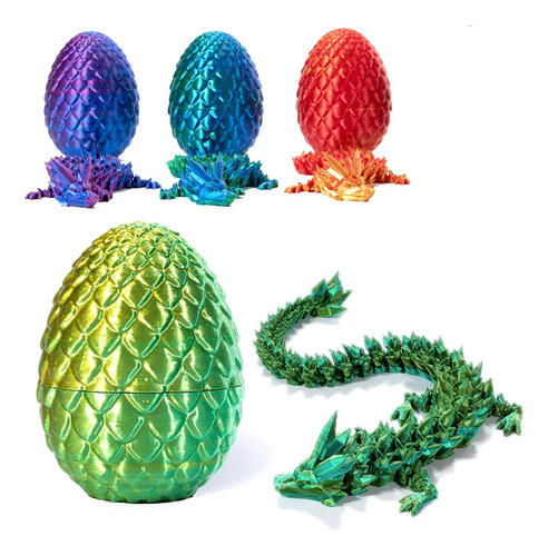 Dragón Con Huevo Impreso En 3d, 4 Unidades, Crystal Dragon F
