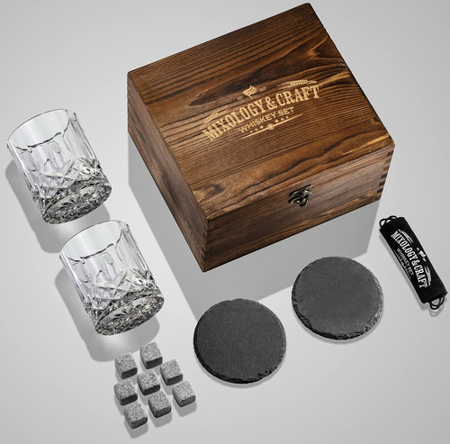 Set Para Whiskey Mixology & Craft 2 Vasos,300ml + Accesor...