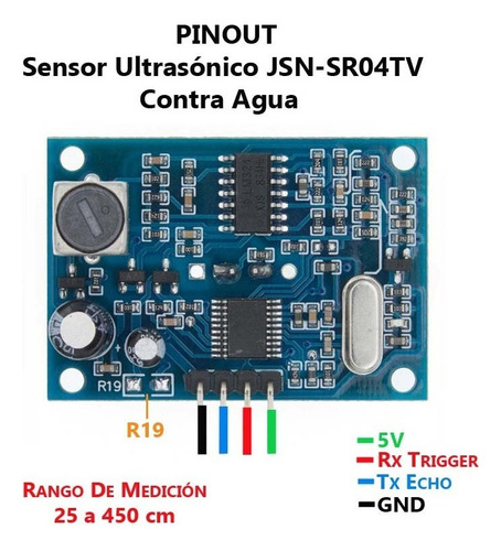 Sensor Ultrasonico Jsn-sr04t Resistente Al Agua Electrónica