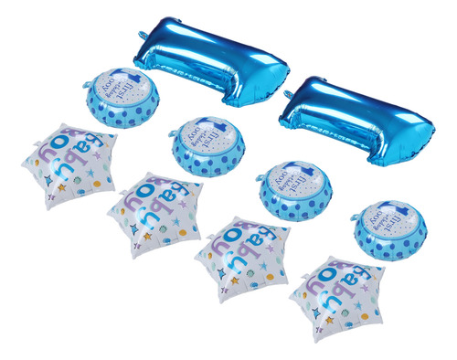 Globos Azules De Primer Cumpleaños, 10 Unidades, Tema De Col