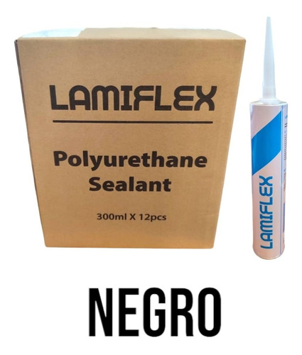 Sellador De Poliuretano Lamiflex (300ml) Negro, Caja 12 Pzas