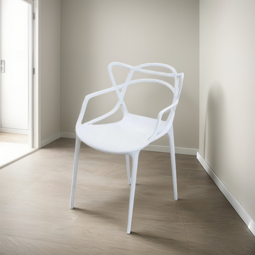 Set 4 Sillas Masters Moderna Apilables Comedor - Blancas