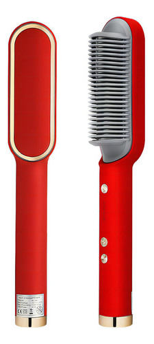 Escova Alisadora De Cabelo Pente Cerâmica Profissional Hair Cor Vermelho Voltagem 110v/220v