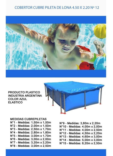 Cobertor Bubre Pileta De Lona 4.50 X 2.20 N12 Azul