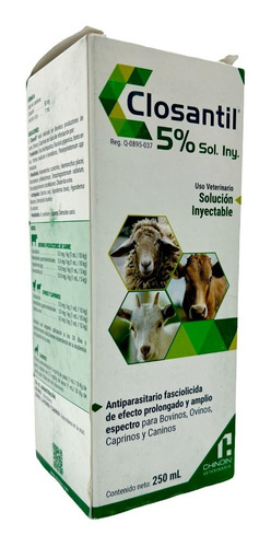 Desparasitante Closantil 5% Inyectable Animales 250 Ml
