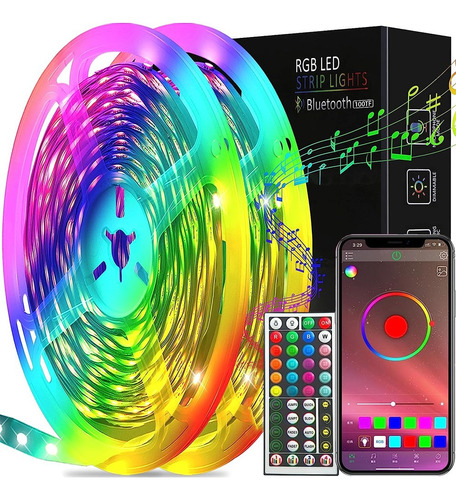 Cinta De Luz Led Tira Luces 25mt Bluetooth 5050 Rgb Control