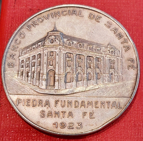Medalla Banco Provincial De Santa Fe 1923 Piedra Fundamental