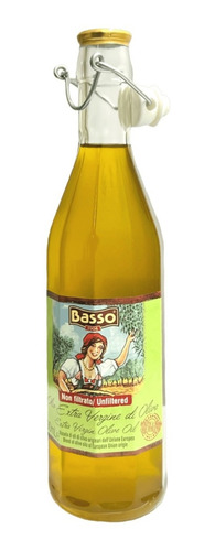 Aceite De Oliva Extra Virgen No Filtrado Basso 500ml