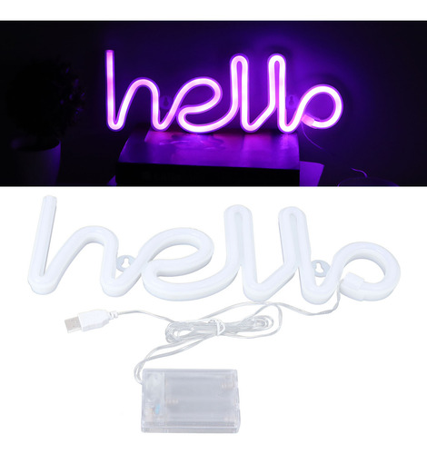 Letrero Led Con Luz De Neón, Letras De Saludo, Decoración De