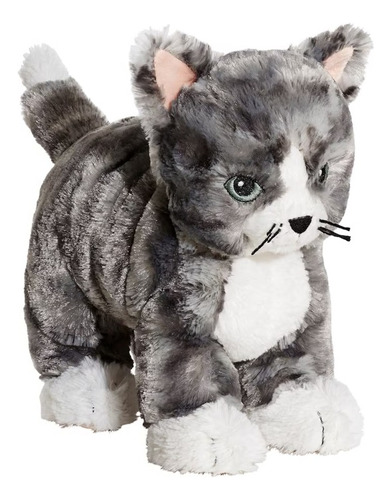 Peluche Gatito Tierno Gris Suave Clásico 20 Cm Gato Bonito