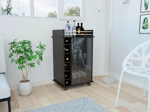 Mueble Bar Dukat, Wengue Y Negro