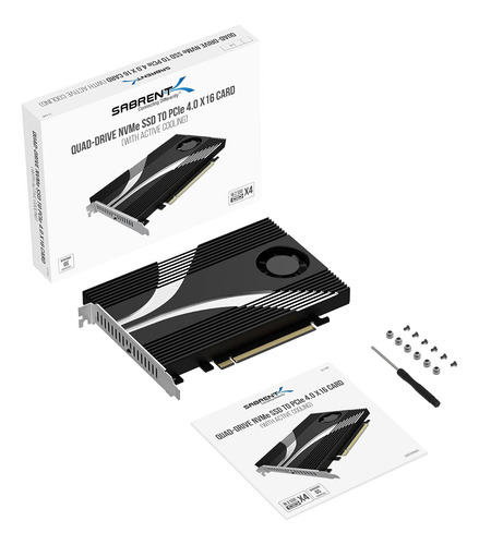 Sabrent 4-drive Nvme Ssd To Pcie 40 X 16 Adapter Card
