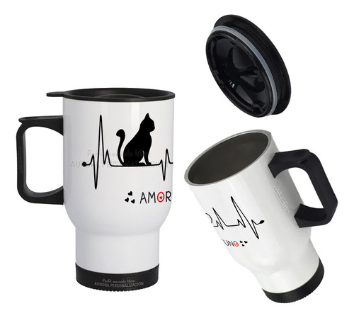 Mug Vaso Termico Viajero Para Carro Con Motivo Mascostas 03