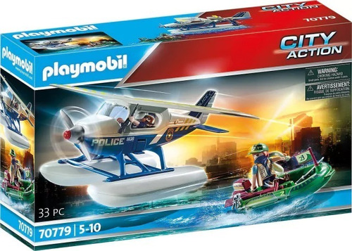 Playmobil Hidroavion Persecucion Policial En El Agua 70779