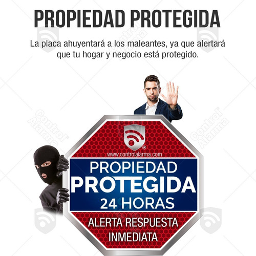 Imagen 3 de 8 de Kit 2 Letreros Advertencia Casa Seguridad 2 Calca Stickers Tipo Placa Proteccion Vigilancia Alarma Alerta