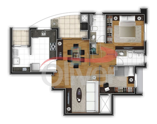 Imagem 2 de 17 de Blanc, Apartamento 2 Dormitorios, 1 Vaga De Garagem, Ahu, Curitiba, Paraná - Ap00670 - 33421390