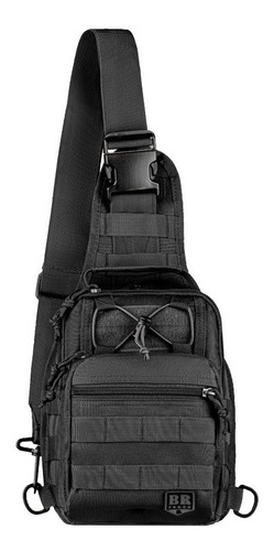 Bolsa Mochila Tática Ombro Bornal Patrulha Preta 7l Original