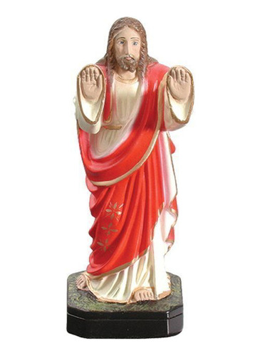 Figura Imagen Cristo Bendiciendo Manto Rojo 20cm