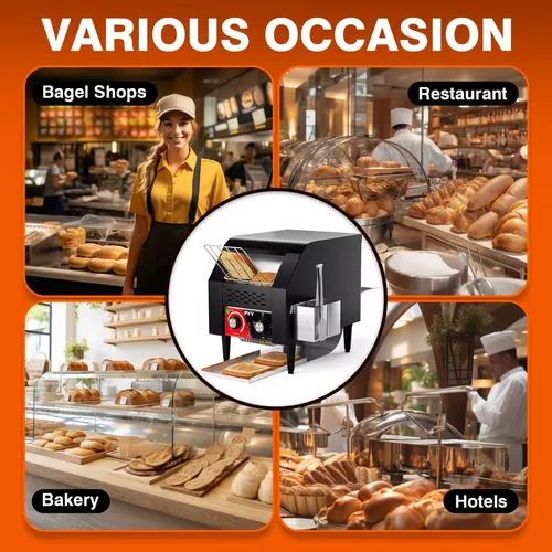 PYY Tostadora comercial 300 rebanadas/hora transportador restaurante  tostadora para pan bagel pan resistente tostadora transportadora de acero