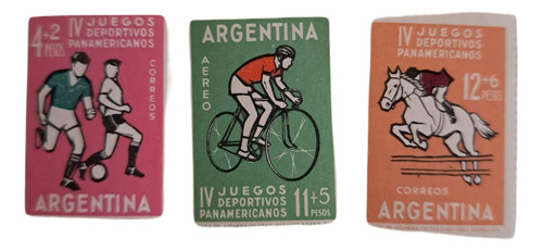 Estampillas Juegos Panamericanos Argentina 1963