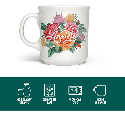 Taza De Cerámica Multicolor 480 Ml Apta Para Lavavajillas