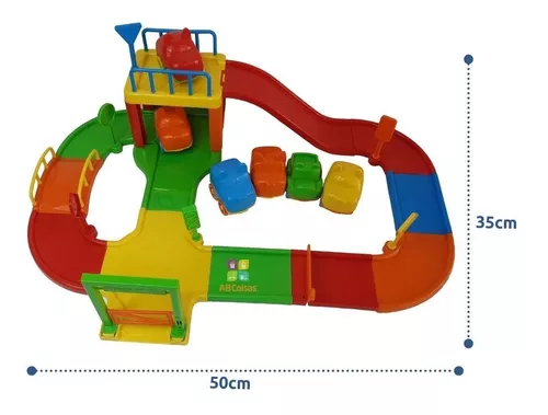 Super Pista Com 6 Carrinhos Brinquedo Corrida Infantil 28pçs