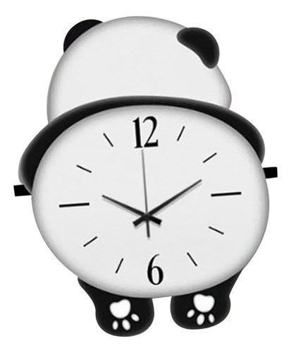 Reloj De Pared Con Diseño De Panda De Madera, Decoración Dec