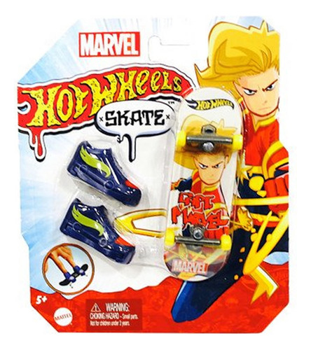 Hot Wheels Skate De Dedo Com Tenis Capita Marvel