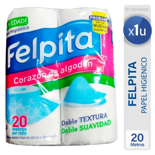 Papel Higienico Felpita Pura Caricia Doble Hoja X4 Rollos 