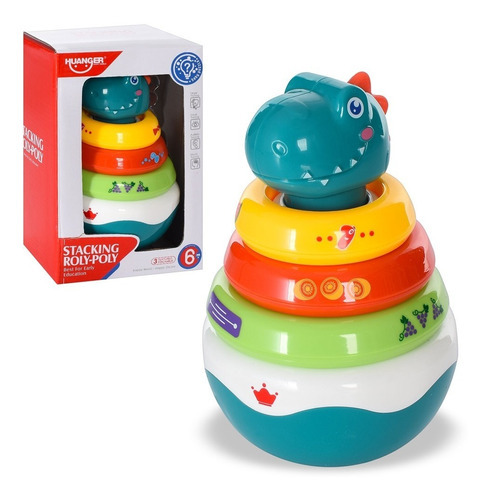 Roly Poly Dino Didactico Apilable 511-056 He0298 Baby Club Color Multicolor