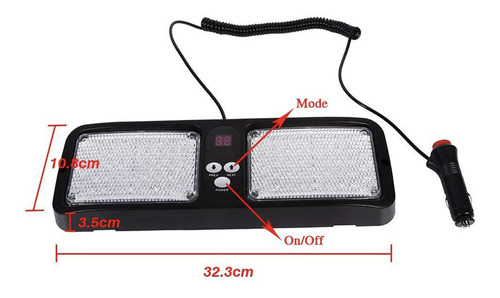 Baliza De Led 1111 - Blanco - Visera - 86 Led - Parabrisa