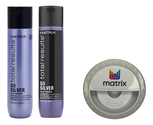 Shampoo Matizador Silver Matrix Profesional + Enjuague 300ml