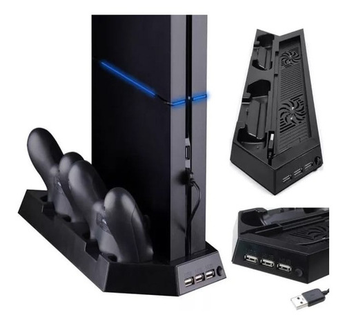 Base Con Cooler Para Ps4 Con Cargador Para Mandos 