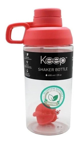 Botella Keep Shaker 600ml Con Mezclador Batidos Fit Kuchen