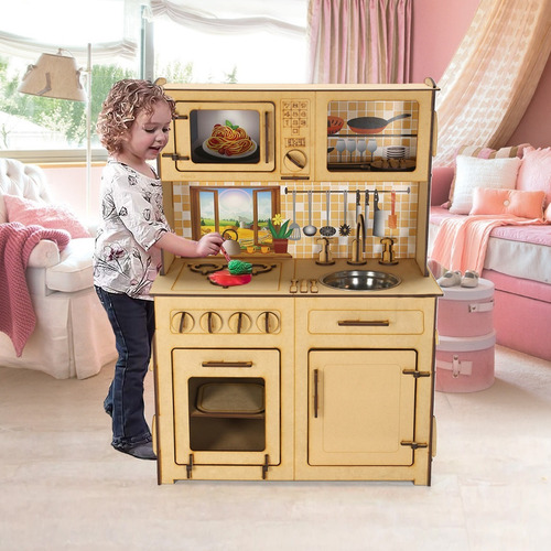 Cocinita De Juguete Cocina De Madera Infantil Juego Chicos