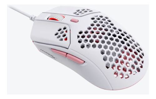 Mouse para jogo HyperX  Pulsefire Haste branco e rosa