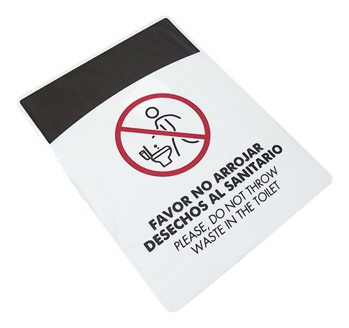 Imagen 2 de 2 de Aviso Señal No Arrojar Desechos Al Sanitario 21x16cm Pared