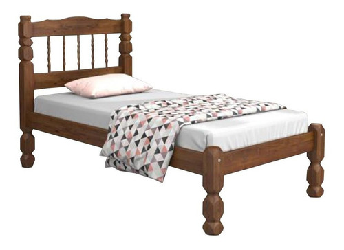 Imagem 3 de 7 de Cama Solteiro Torneada Com Colchão Solteiro D20 Ortobom