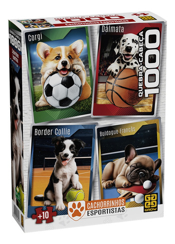 Quebra Cabeça 1000 P Cachorrinhos Esportistas
