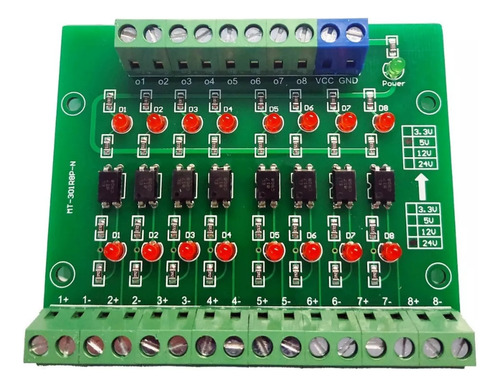 Optoacoplador 8 Canales Convertidor 24v A 5v Para Arduino