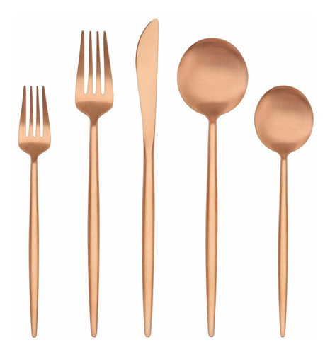 Matte Rose Gold Silverware Set,20 Piece Stainless Steel Flat