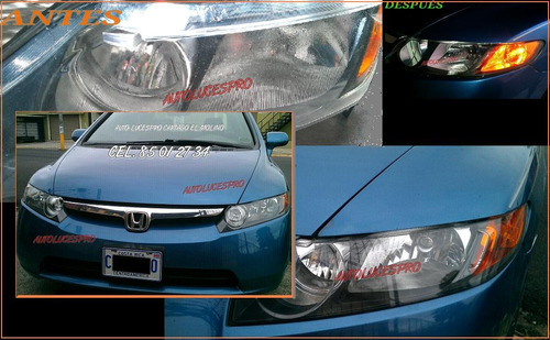 Restauracion Completa Honda Civic 06-11 Faros Focos Silvines