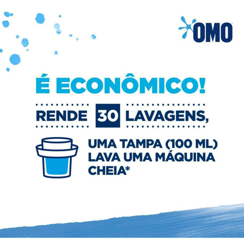 Sabão Líquido Omo Puro Cuidado 3l Kit Com 2 Unidades