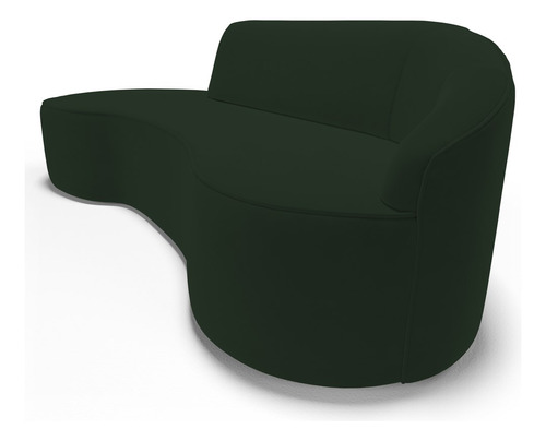 Sofá Living 3 Lugares 210cm Braço Dir Mozart Veludo Verde