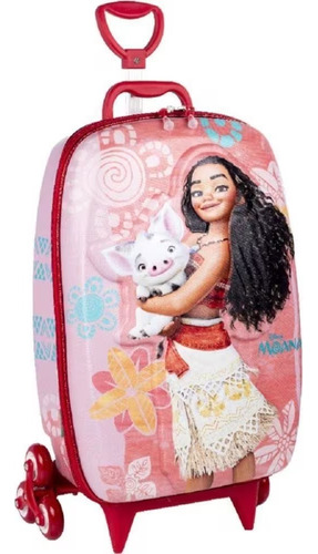 Mochila Escolar Moana Princesa Disney Rodinhas Maxtoy 3d