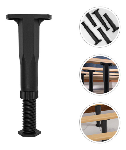 Soporte De Cama Ajustable Con Marco De Cama, Patas Para Mueb