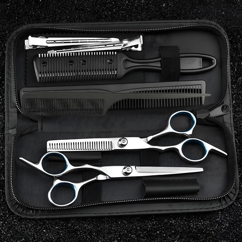 Kit Tijeras Peluqueria Profesional Con Estuche Y Capas